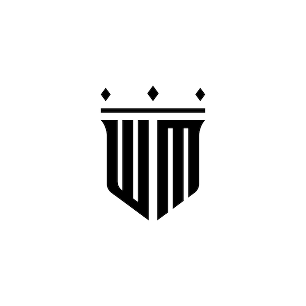 WM monogram logo design letter text name symbol monochrome logotype alphabet character simple logo