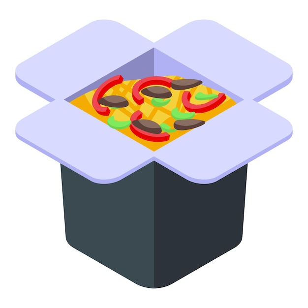 Wok menu icon Isometric of Wok menu vector icon for web design isolated on white background
