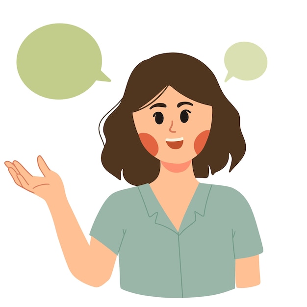 woman explain something with hand gestures illustration