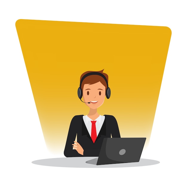 Woman in call center occupation
