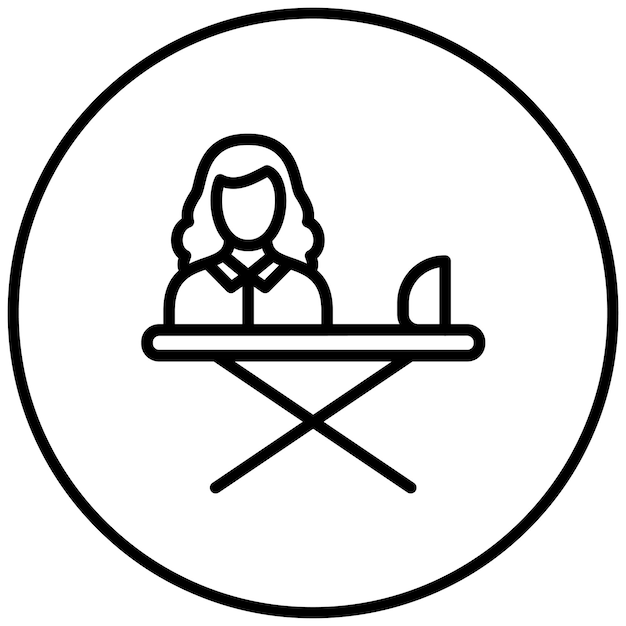Woman Ironing Clothes vector icon illustration of Housekeeping iconset