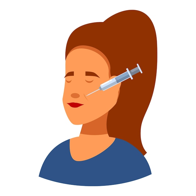 Woman receiving botulinum toxin injection for wrinkles treatment