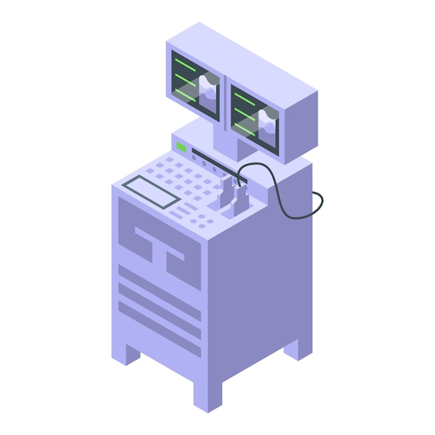 Woman ultrasound icon isometric vector Pregnant woman Baby examination
