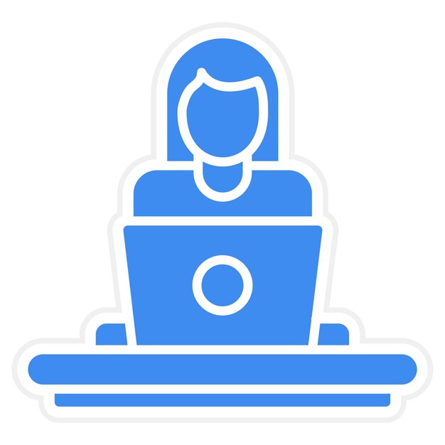 Women Working at Home icon vector image Can be used for Work from Home