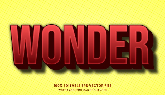 Wonder 3d editable text style effect
