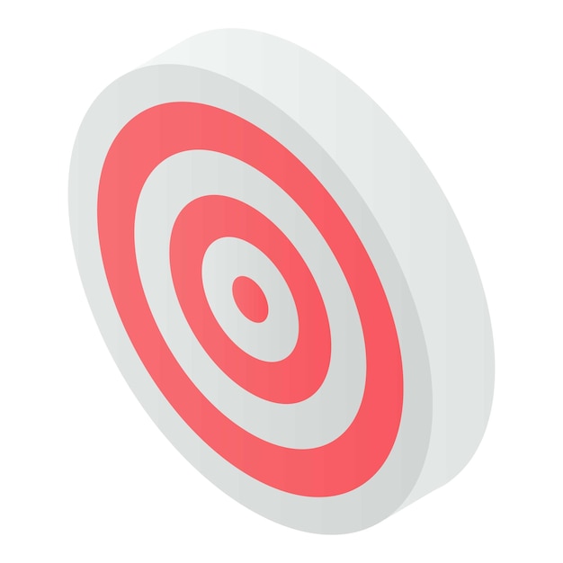 Wood red target icon Isometric of wood red target vector icon for web design isolated on white background
