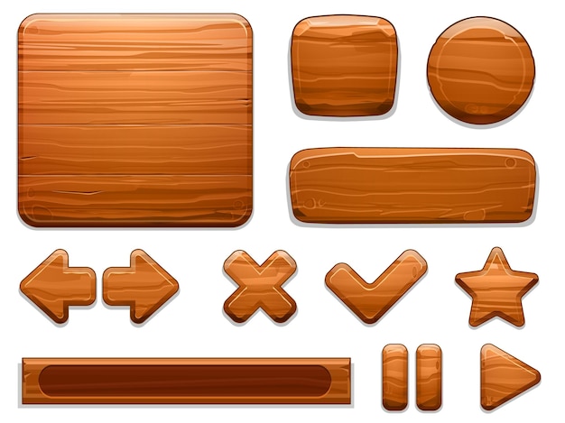 Wood textured game buttons
