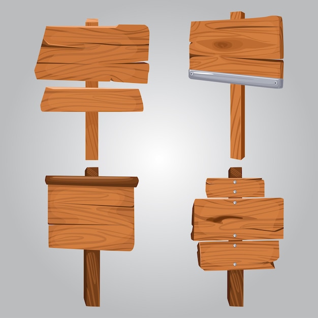Wooden sings vector illustration