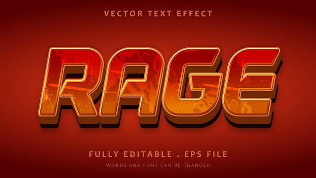 Word Rage Grunge Editable Text Effect Design Template