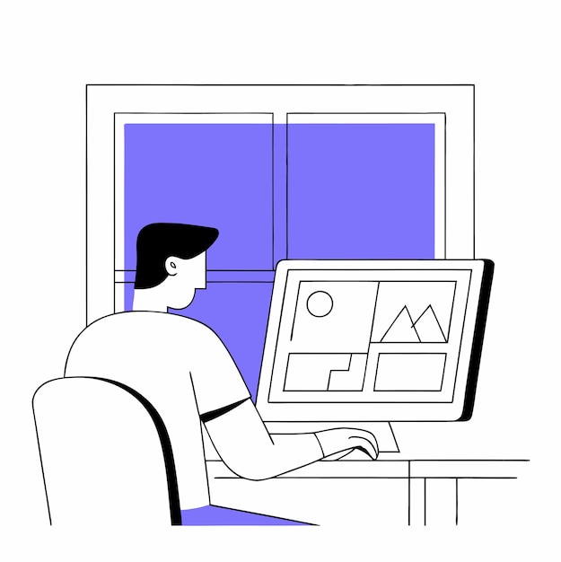 work from home concept illustration