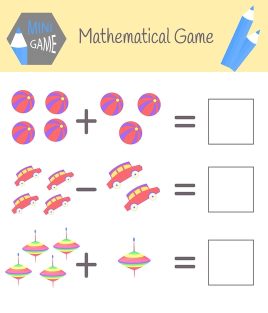 workbook on mathematics for preschool education. puzzles for children. learn to count. solve examples.