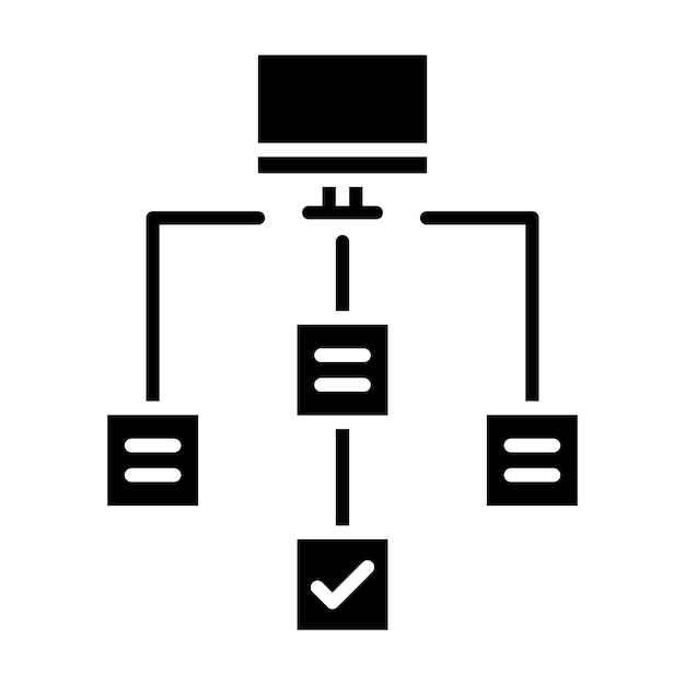 Workflow Glyph Solid Black Illustration