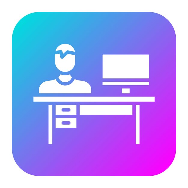 working on computer vector icon can be used for work from home iconset