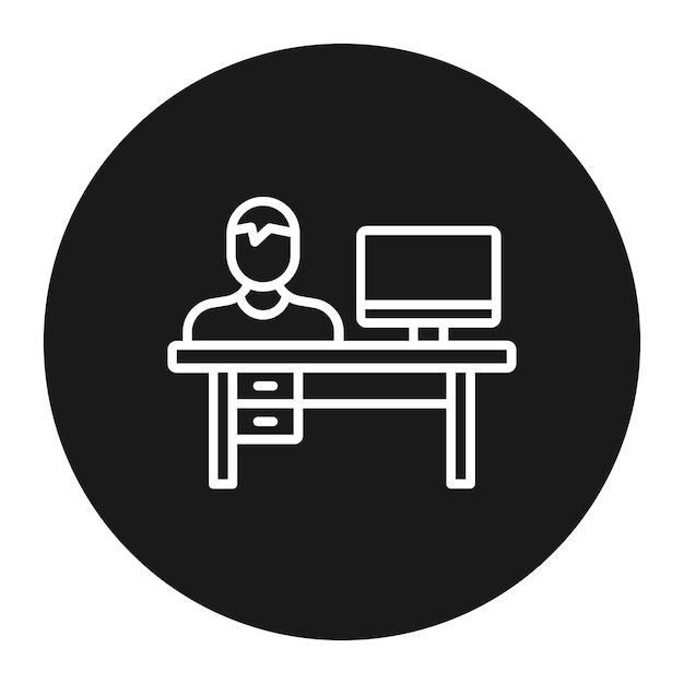 working on computer vector icon can be used for work from home iconset
