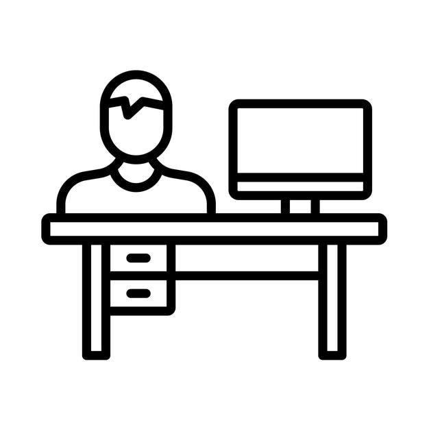 working on computer vector illustration style