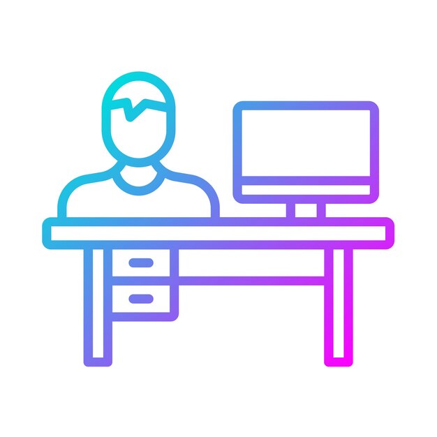 working on computer vector illustration style