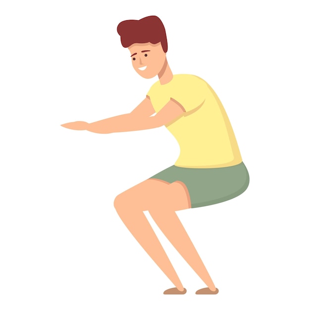 Workout icon cartoon vector Sport exercise Active child
