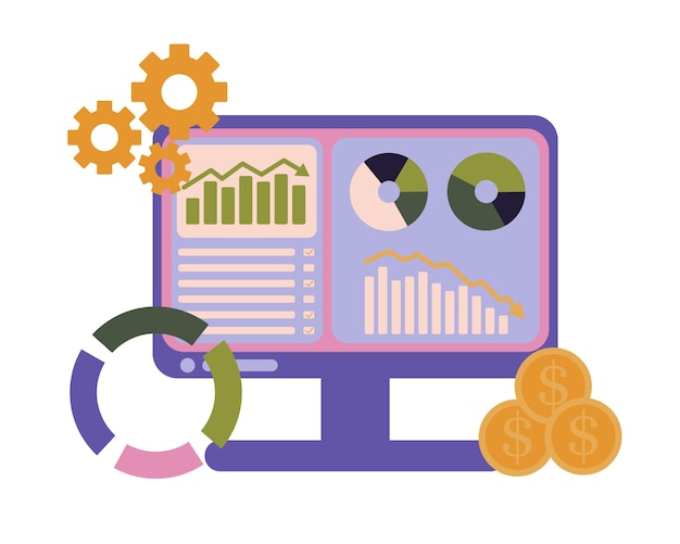 Workplace computer monitor The topic is digital marketing smm financial crisis growth