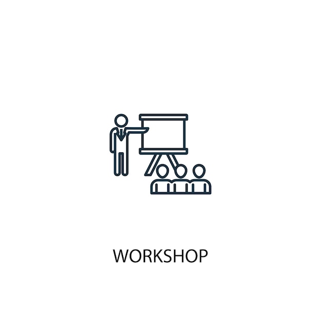 Workshop concept line icon. Simple element illustration. workshop concept outline symbol design. Can be used for web and mobile UI/UX