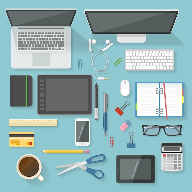 Workspace Elements Top View Set