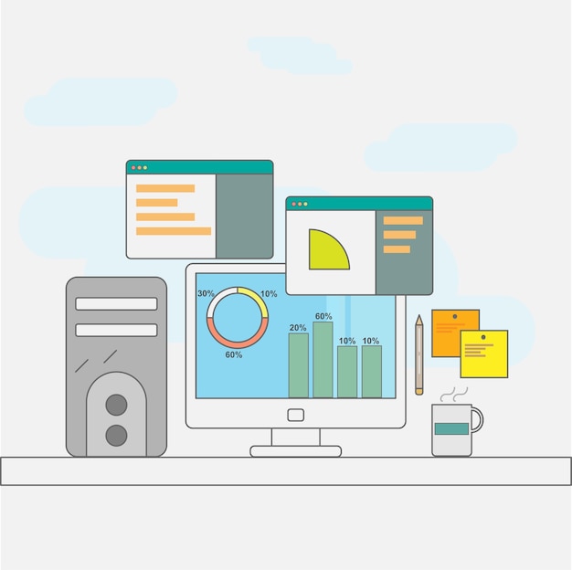 workspace with desktop computer
