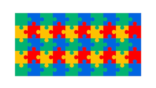 World Autism awareness day autism puzzle piece pattern background banner or poster design template