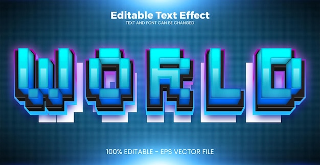 World editable text effect in modern trend style