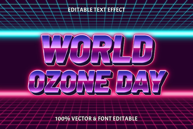 world ozone day editable text effect