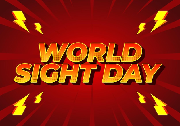 world sight day text effect design in 3d style with bold fonts