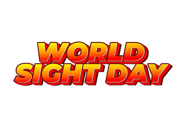 world sight day text effect design in 3d style with bold fonts
