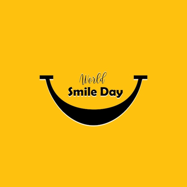 World Smile Day lettering with happy faces vector design