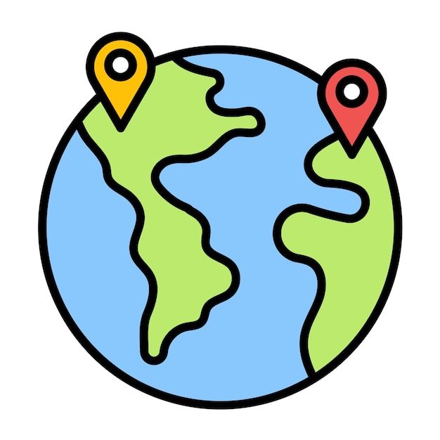 Worldwide Location Vector Illustration Style
