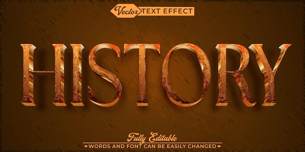 Worn Brown History Vector Editable Text Effect Template