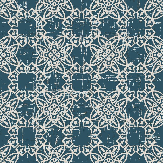 Worn out antique seamless pattern with Polygon Crest