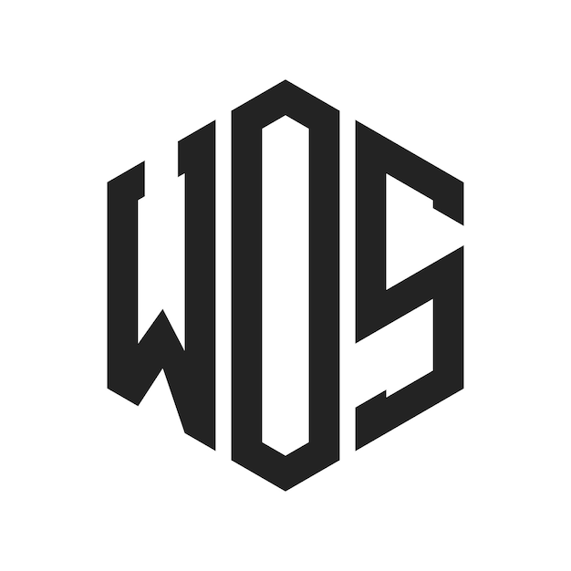 WOS Logo Design Initial Letter WOS Monogram Logo using Hexagon shape
