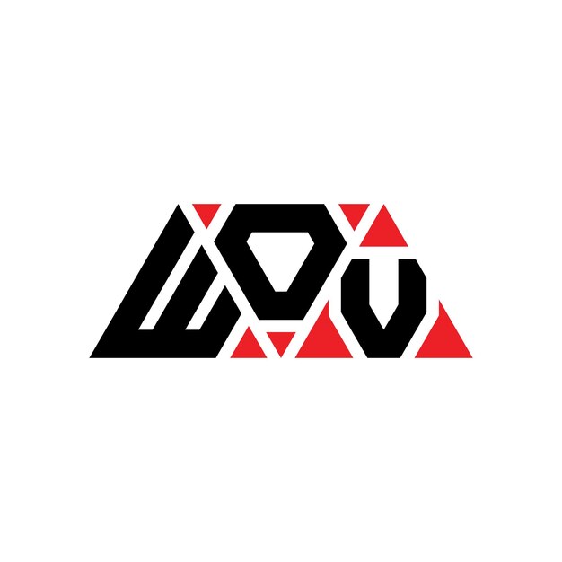 WOV triangle letter logo design with triangle shape WOV triangle logo design monogram WOV triangle vector logo template with red color WOV triangular logo Simple Elegant and Luxurious Logo WOV