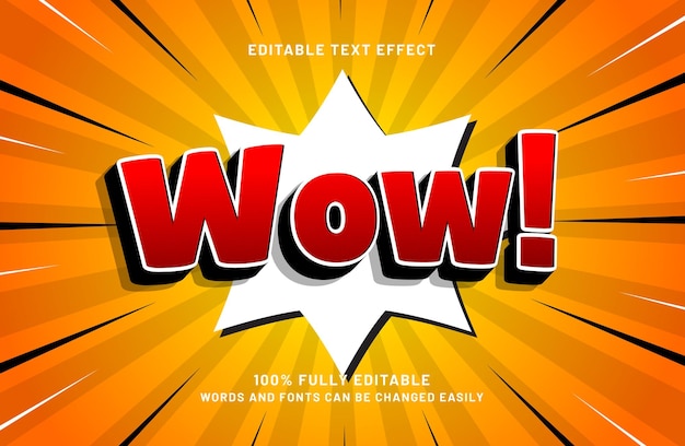 wow editable text effect template in comic style