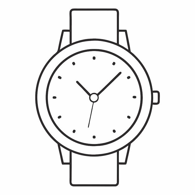 Wrist watch vector art illustration