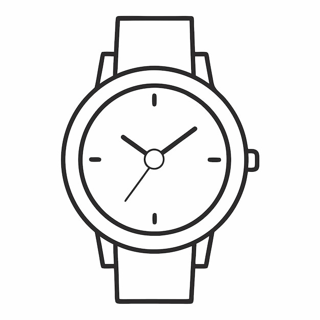 Wrist watch vector art illustration