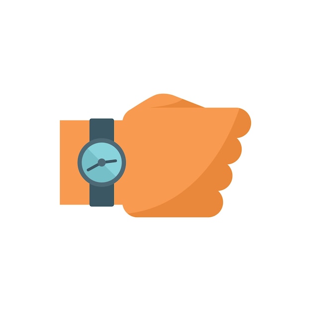 Wristwatch icon flat vector Work project Task control isolated