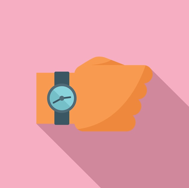 Wristwatch icon flat vector Work project Task control