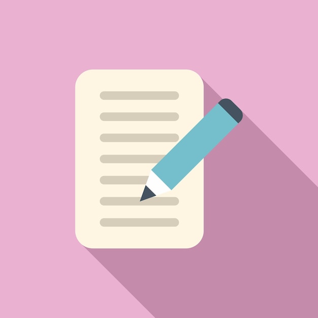 Write paper icon flat vector Internet app Web interface