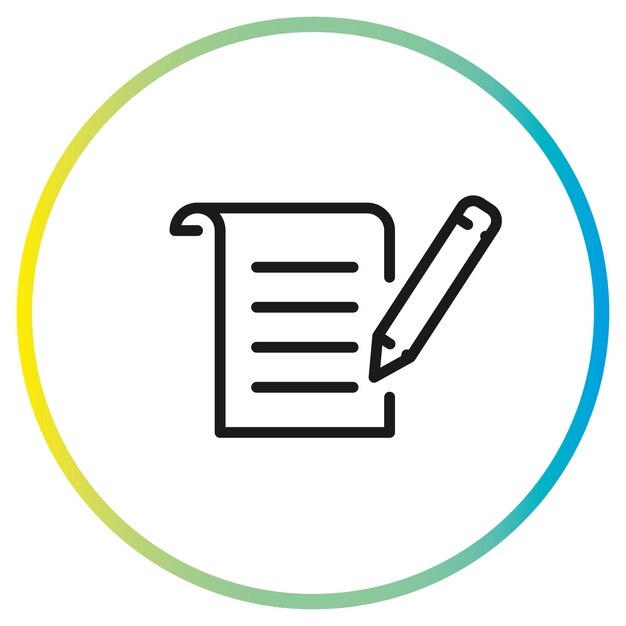 writing on paper sheet icon content letter creation book writer or journalist
