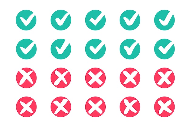 wrong check mark icon long shadow for validation isolated on a white background