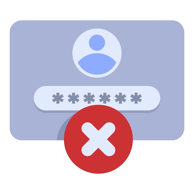 Wrong password icon cartoon vector Security login
