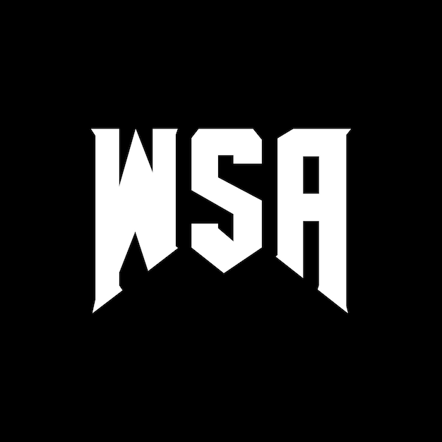 WSA letter logo design for technology company WSA logo design black and white color combination WSA logo WSA vector WSA design WSA icon WSA alphabet WSA typography logo design