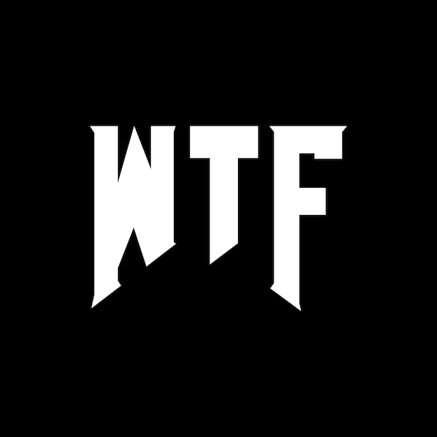 WTF letter logo design for technology company WTF logo design black and white color combination WTF logo WTF vector WTF design WTF icon WTF alphabet WTF typography logo design