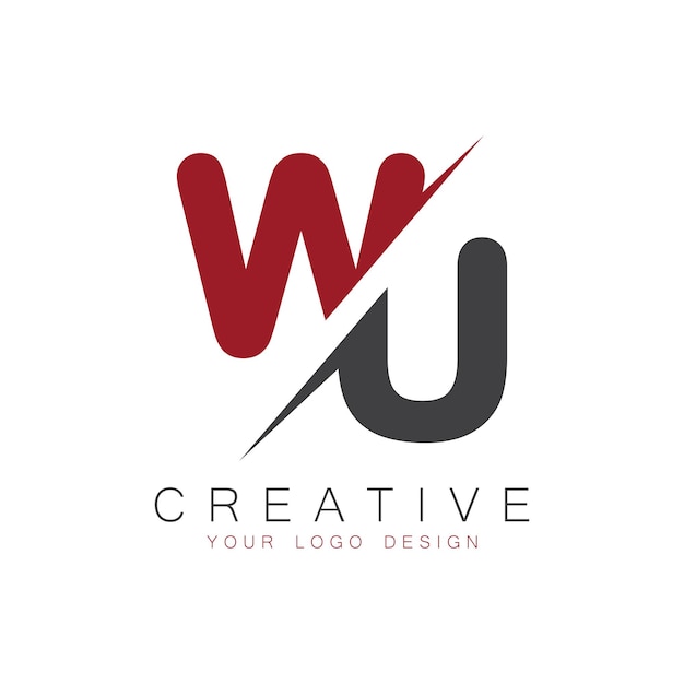 WU initial monogram with letter creative logo