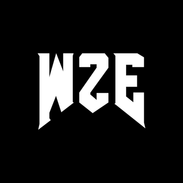 WZE letter logo design for technology company WZE logo design black and white color combination WZE logo WZE vector WZE design WZE icon WZE alphabet WZE typography logo design