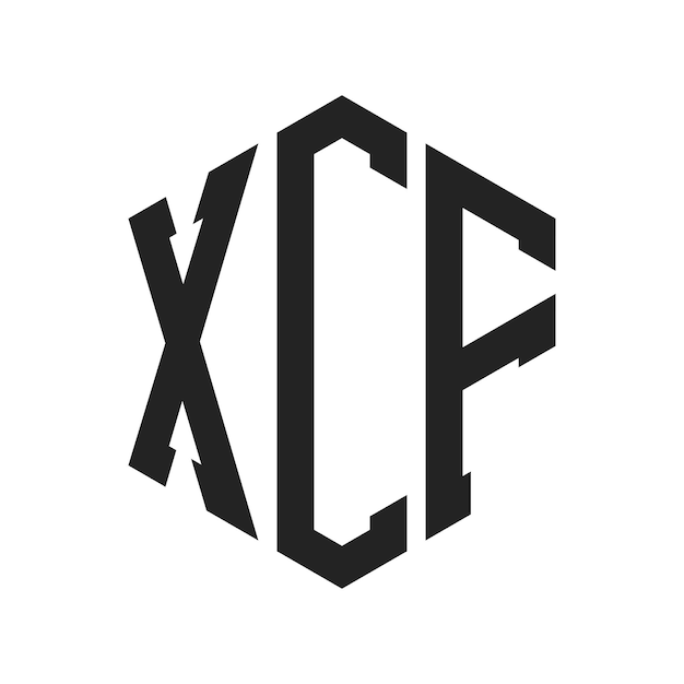 XCF Logo Design Initial Letter XCF Monogram Logo using Hexagon shape